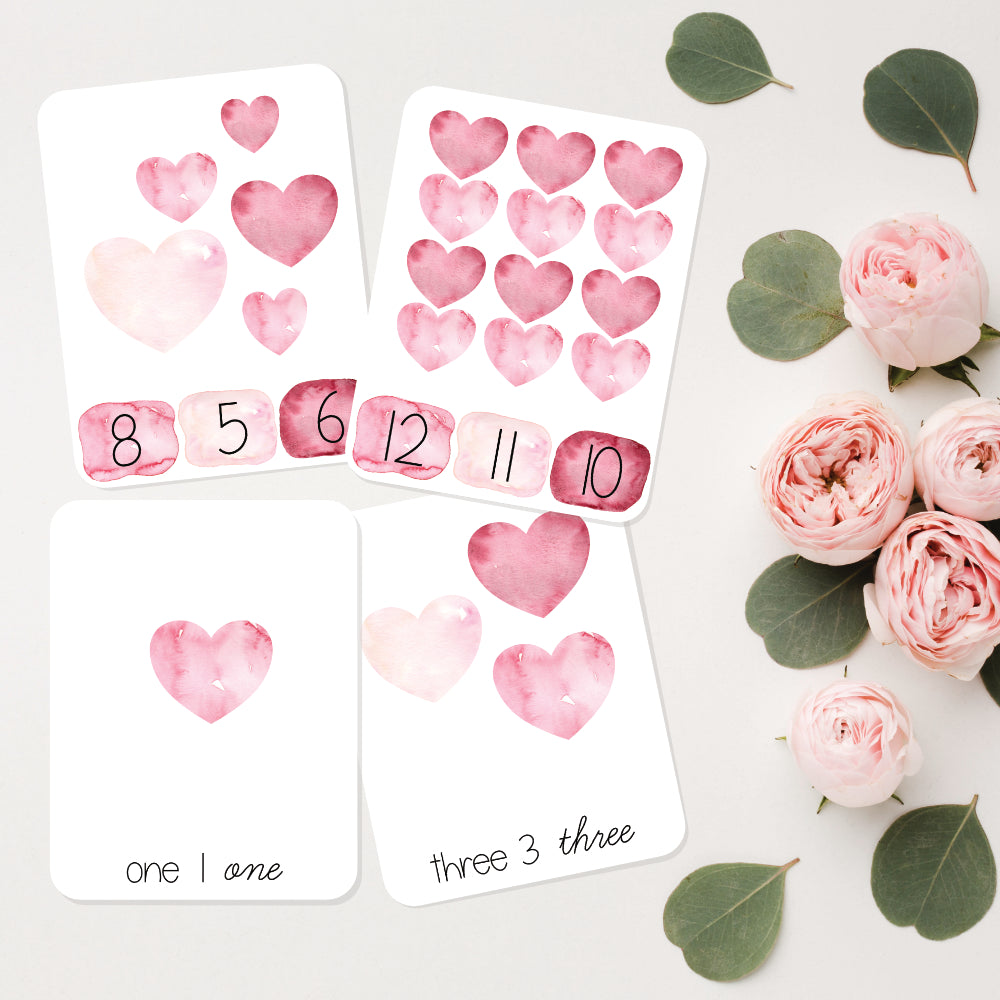 Heart Counting Cards and Count & Clip Cards