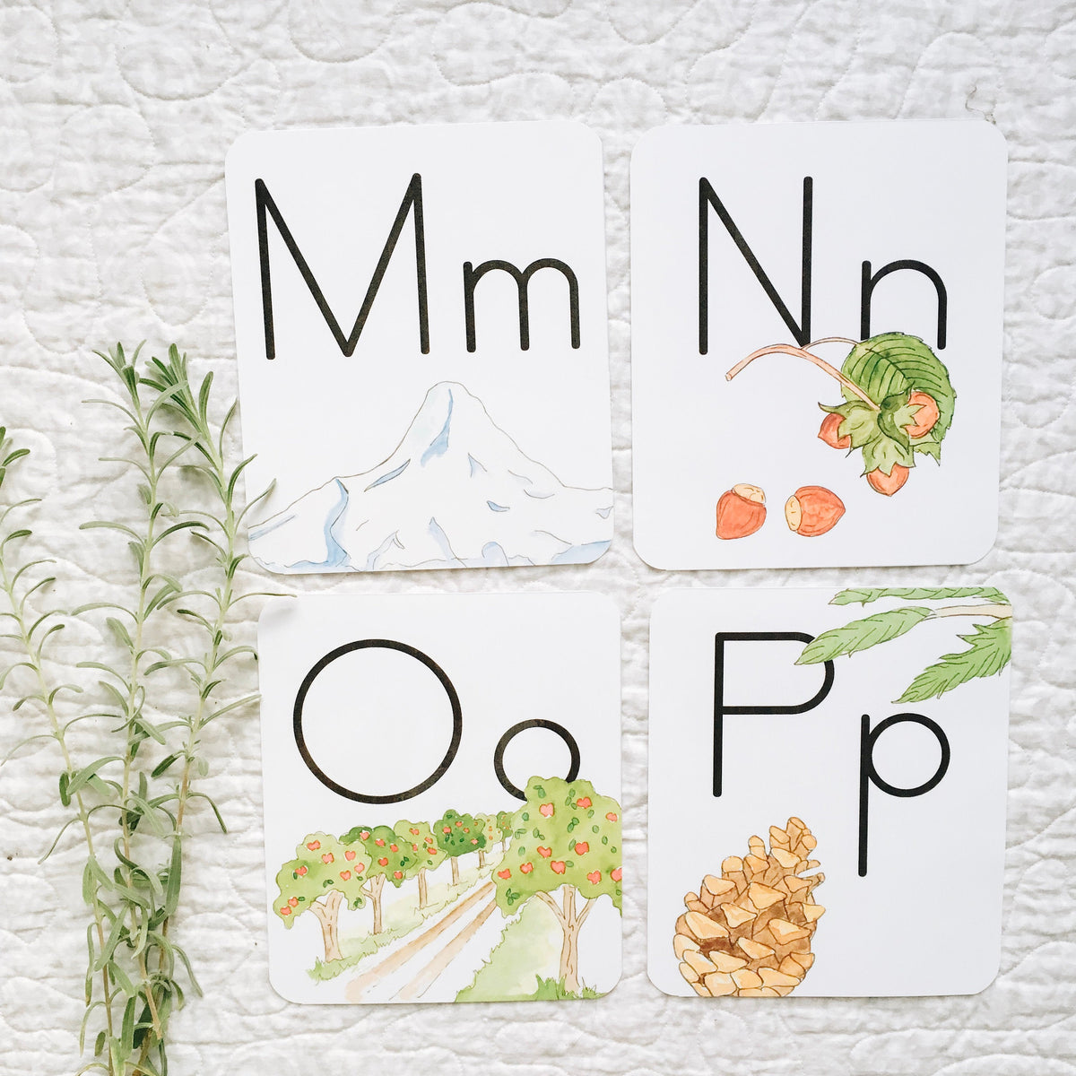 Watercolor Nature Alphabet Banner Classroom Decor