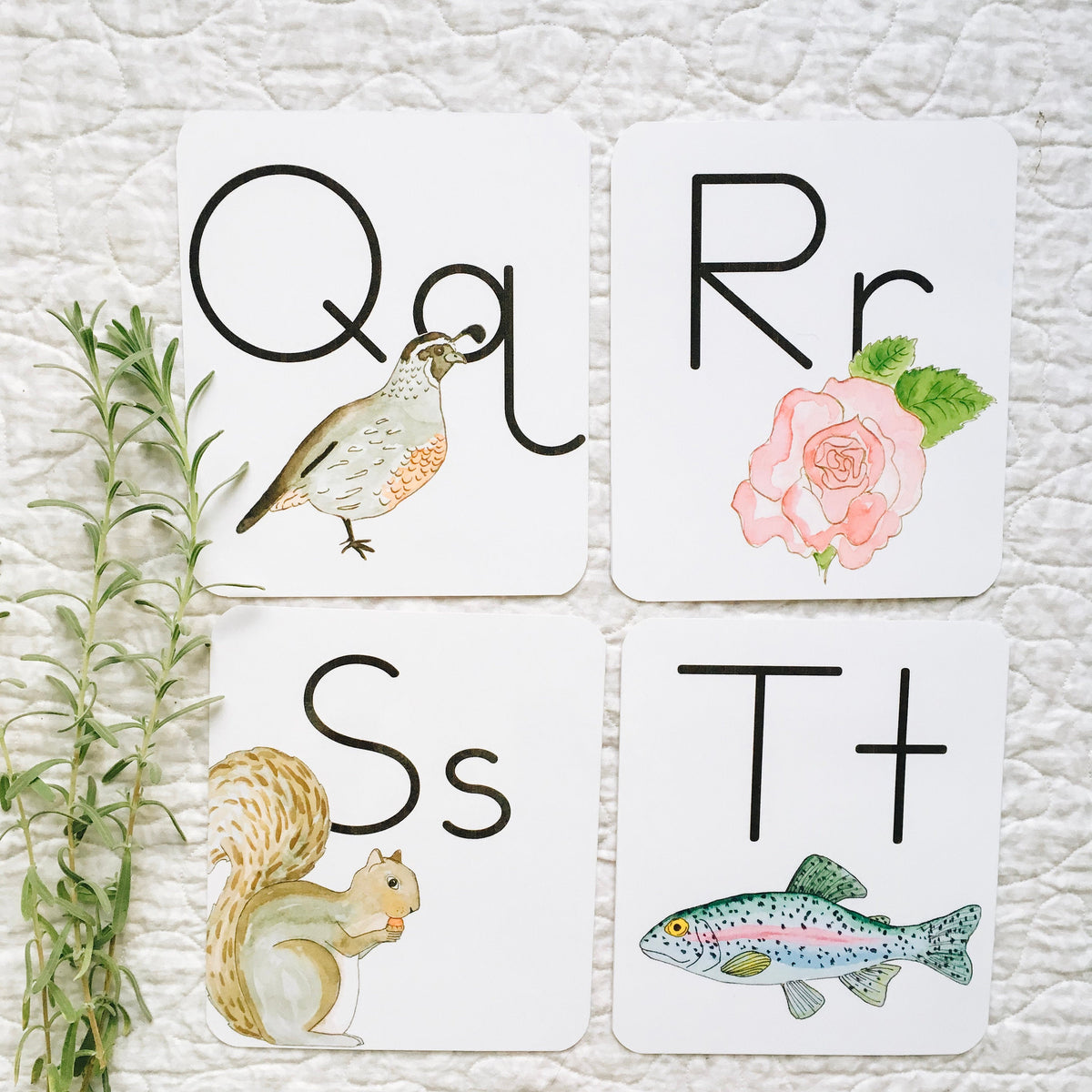 Watercolor Nature Alphabet Banner Classroom Decor