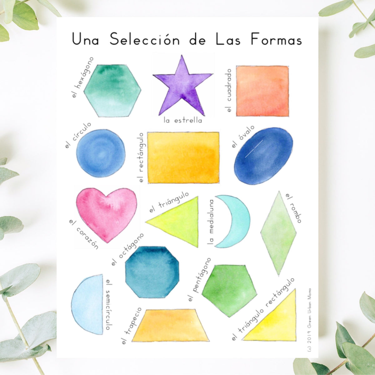 SPANISH Shapes Poster & 3 Part Cards | Las Formas Póster y Tarjetas de 3 Partes en Español