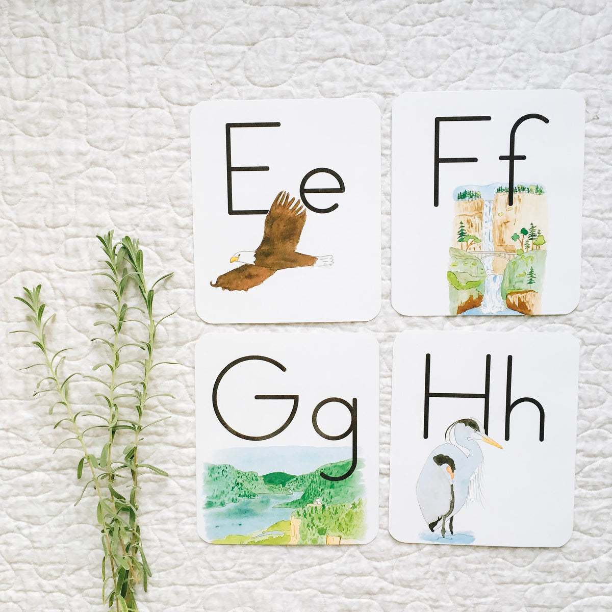Watercolor Nature Alphabet Banner Classroom Decor