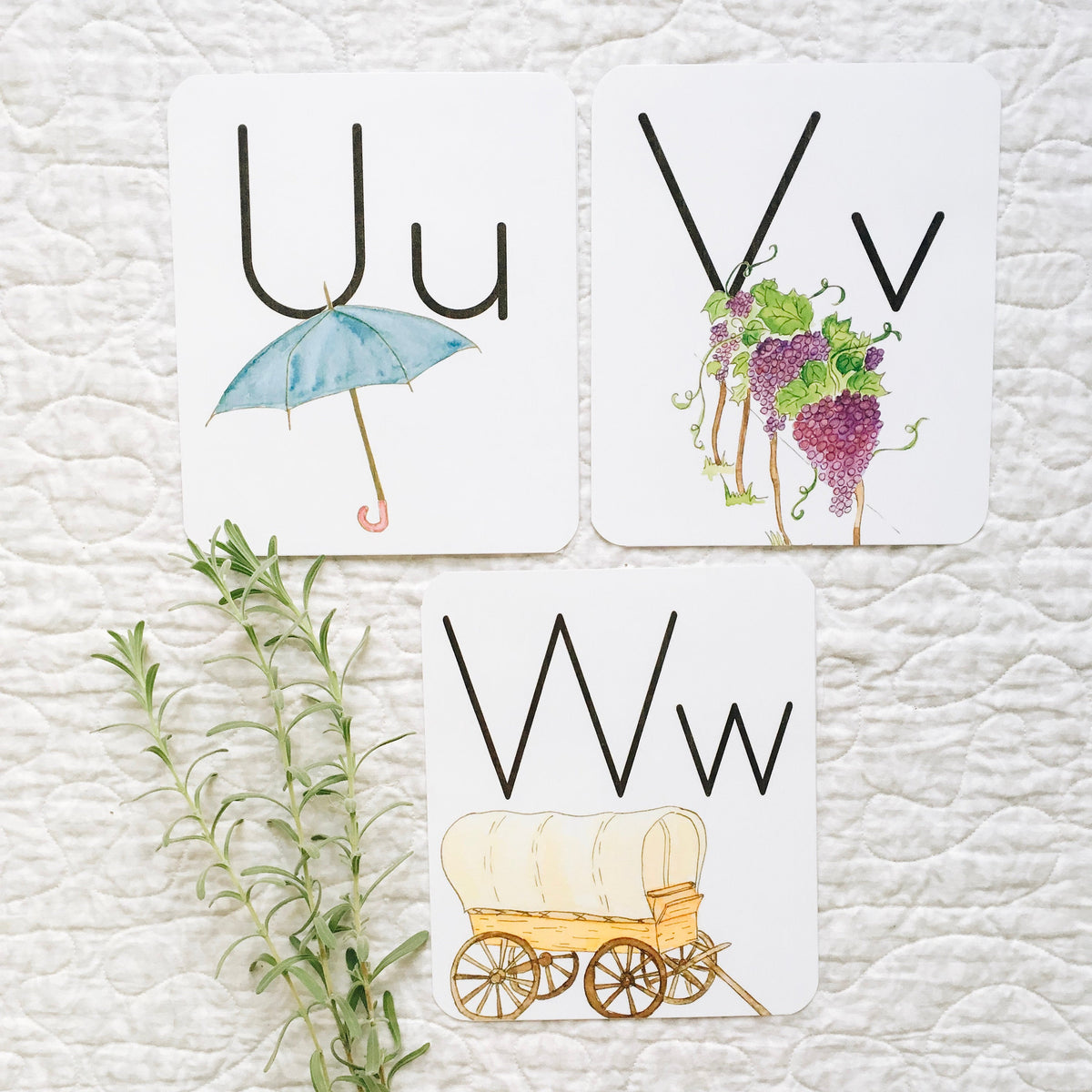Watercolor Nature Alphabet Banner Classroom Decor