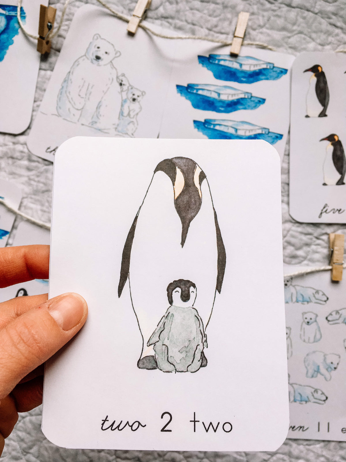 Polar Seas Counting Cards | Preschool Homeschool Montessori printable