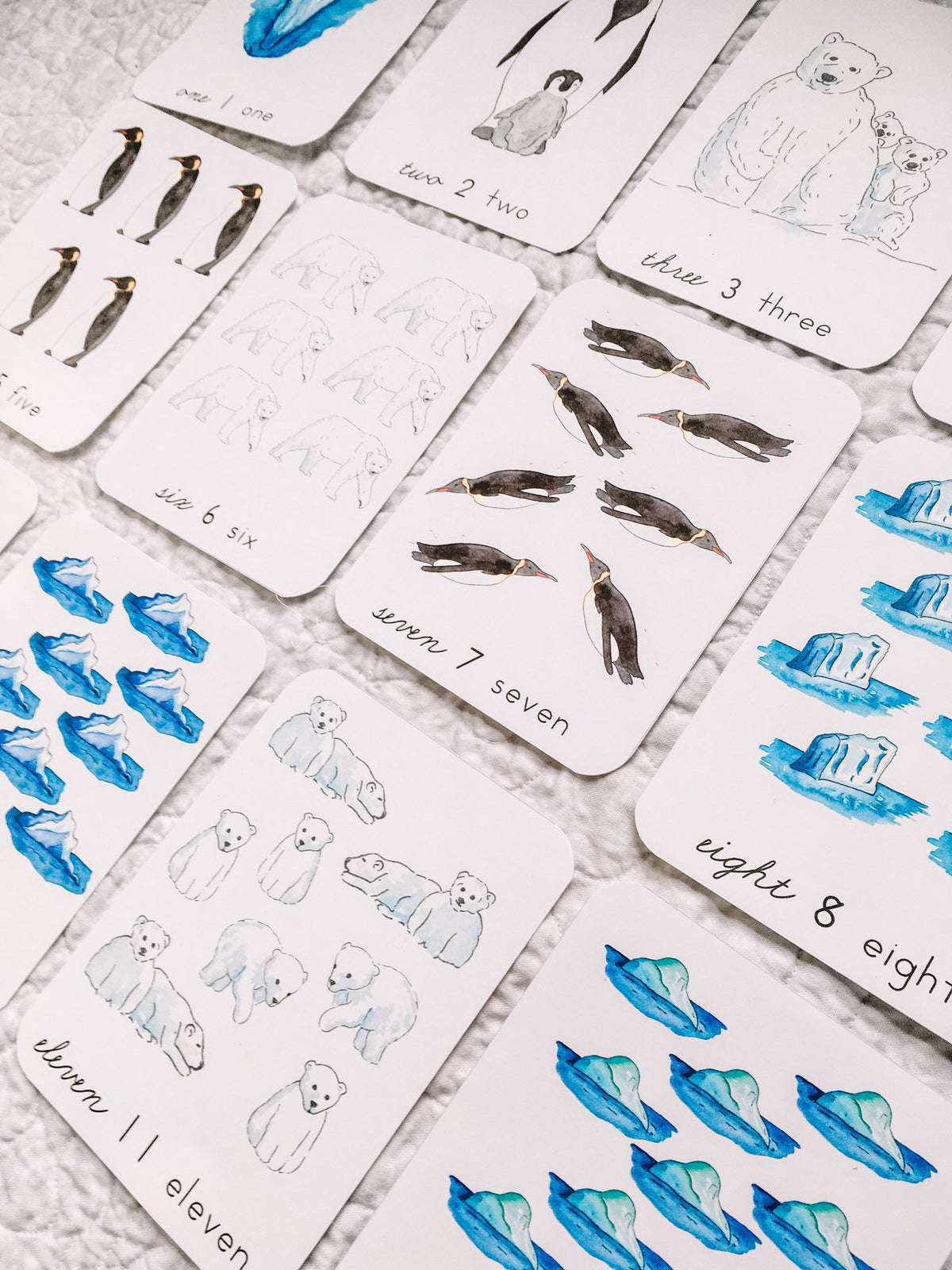 Polar Seas Counting Cards | Preschool Homeschool Montessori printable