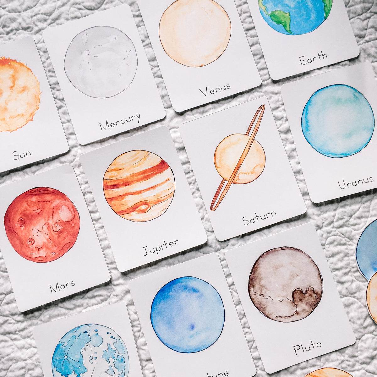 Solar System Flashcards | Montessori Homeschool Planets Space Printables