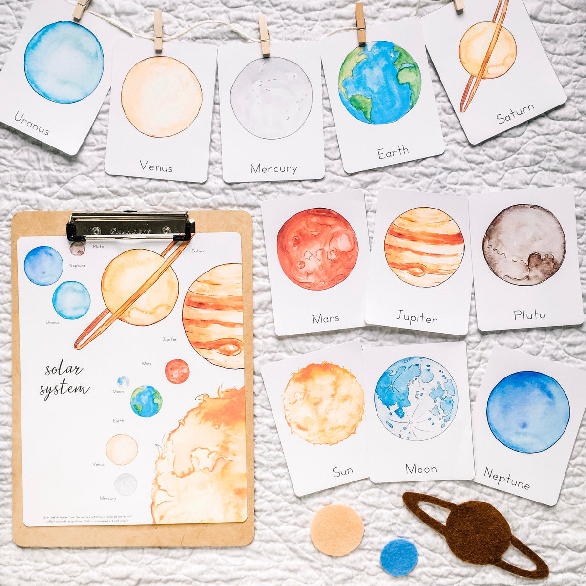 Solar System Flashcards | Montessori Homeschool Planets Space Printables