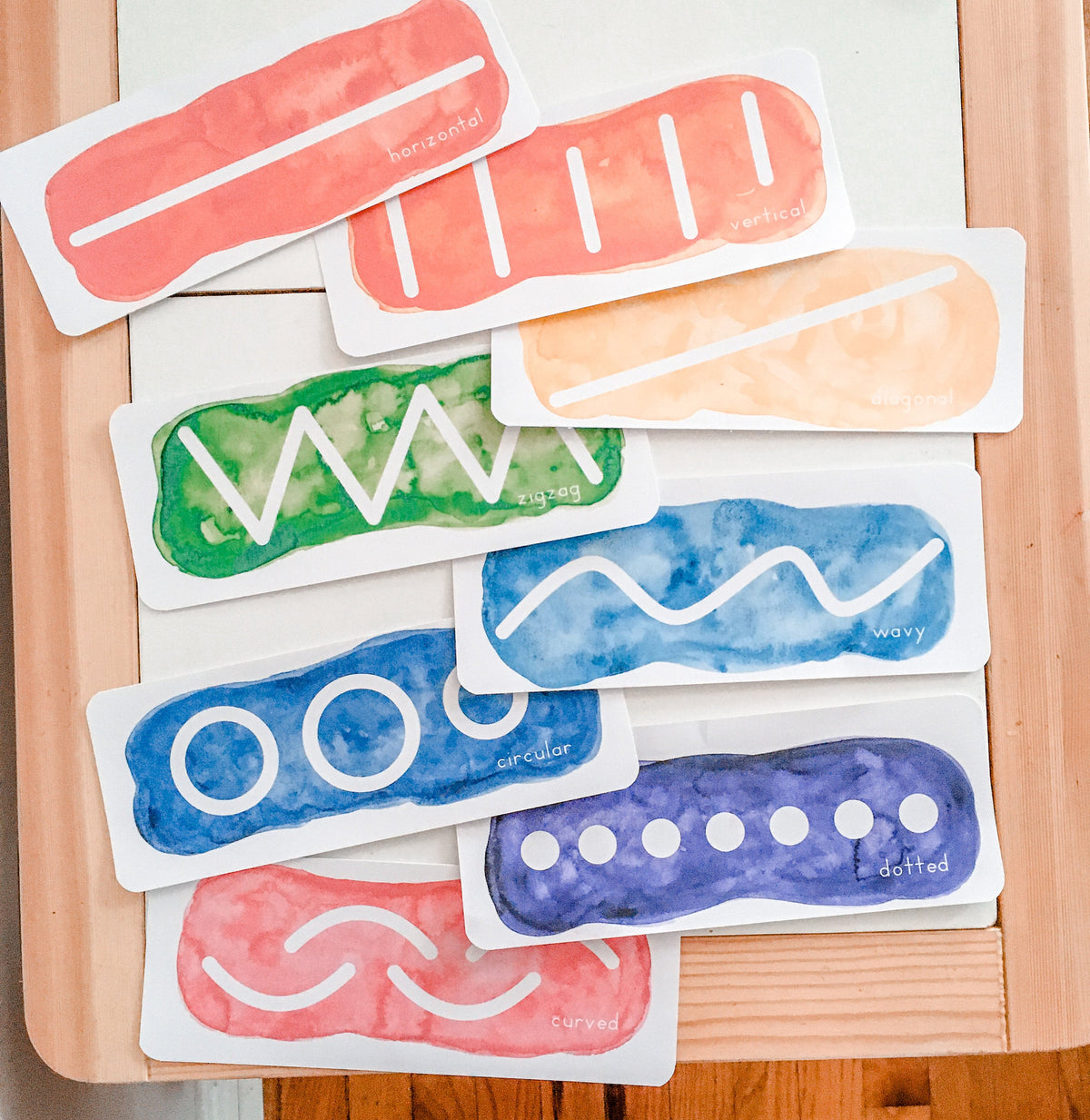 Types of Lines Tracing Cards | Art Elements Printable