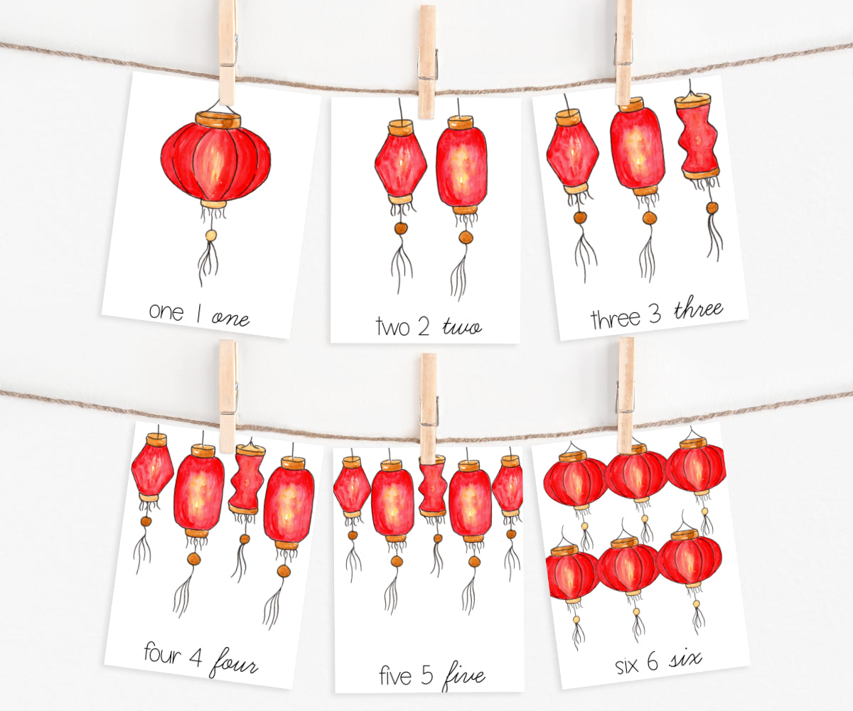 Lunar New Year Lantern Counting Cards | Printable