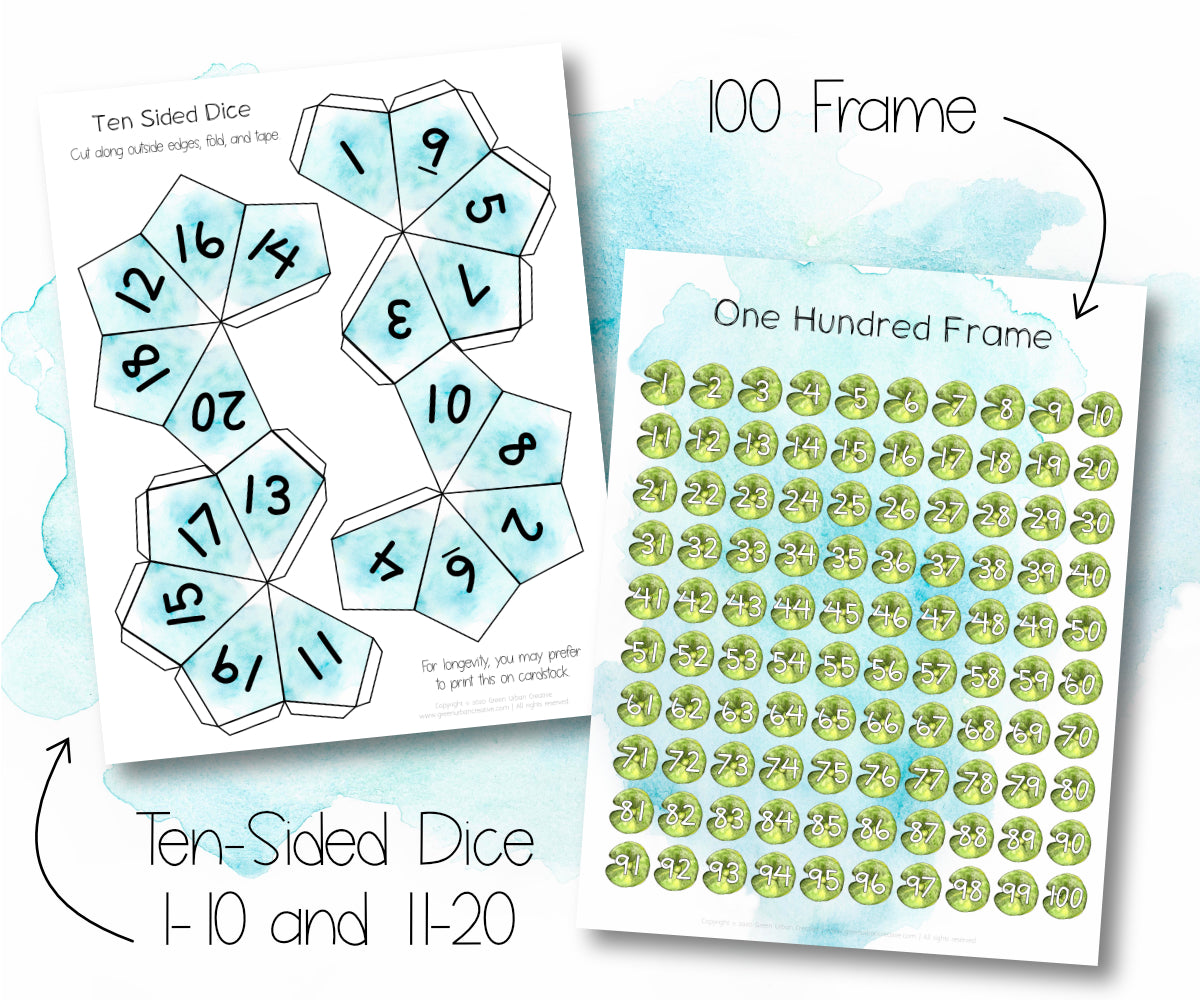 Lily Pad Number Line Printable