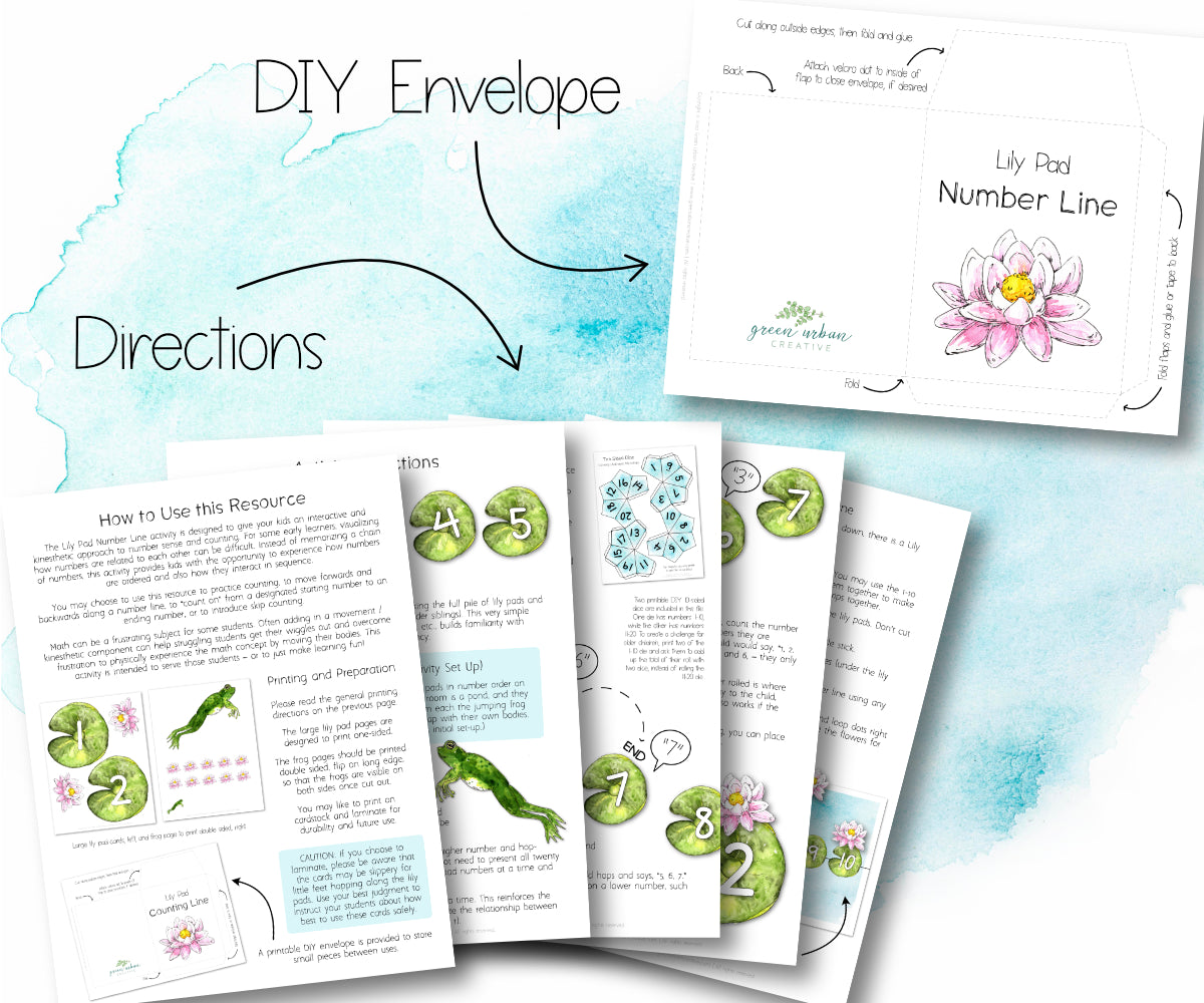 Lily Pad Number Line Printable