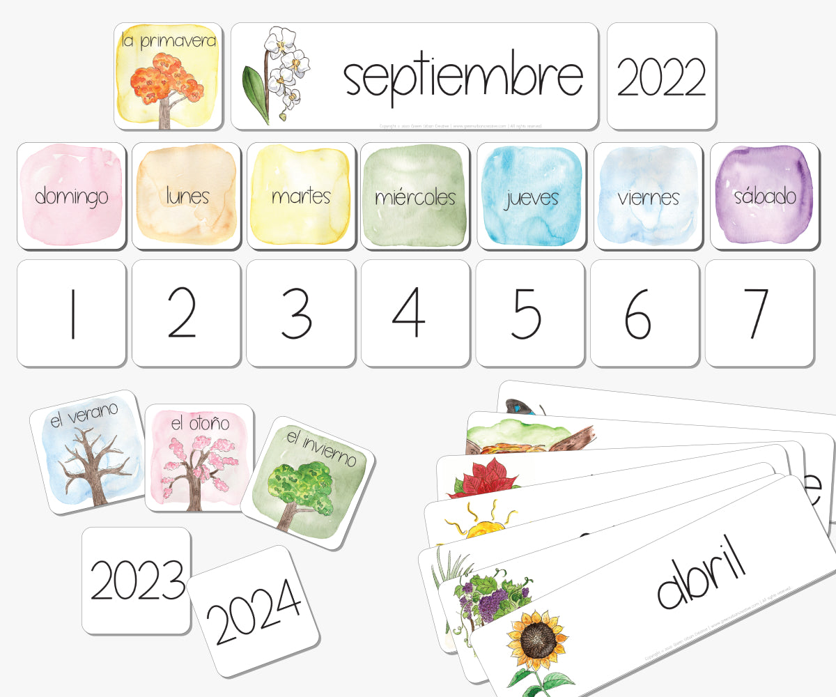 SPANISH Southern Hemisphere Classroom Calendar Printable