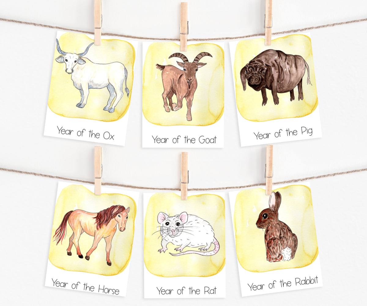 Lunar New Year Zodiac Animals Flashcards | Printable